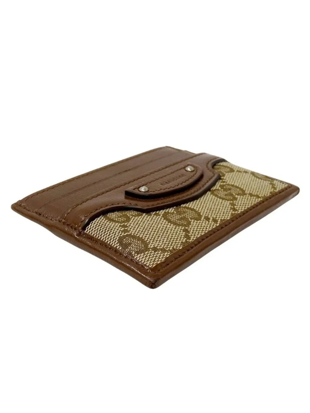 Gucci Card Case GG Canvas Leather Brown Beige Collaboration Business Holder - Picture 3 of 10